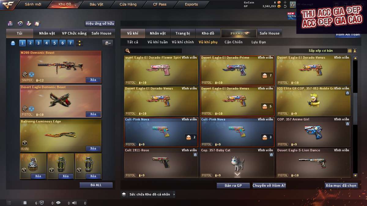 shop acc cf uy tin gia re